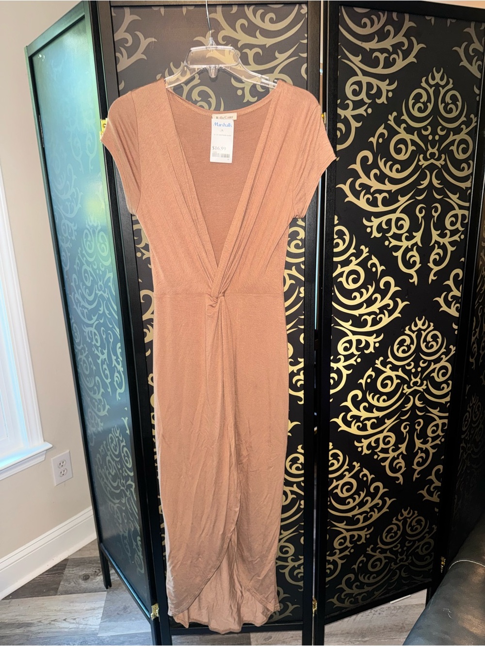 Marshalls Tan Knot-Front Maxi Dress